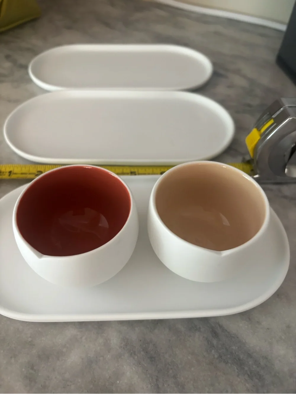 Indaba whiteCeramic Dual-Dip Serving Tray with Two Removable Bowls